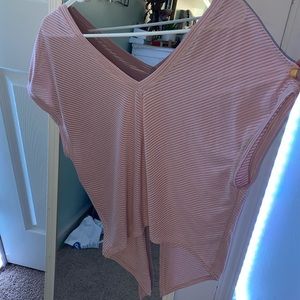 lululemon pink knotted mesh top